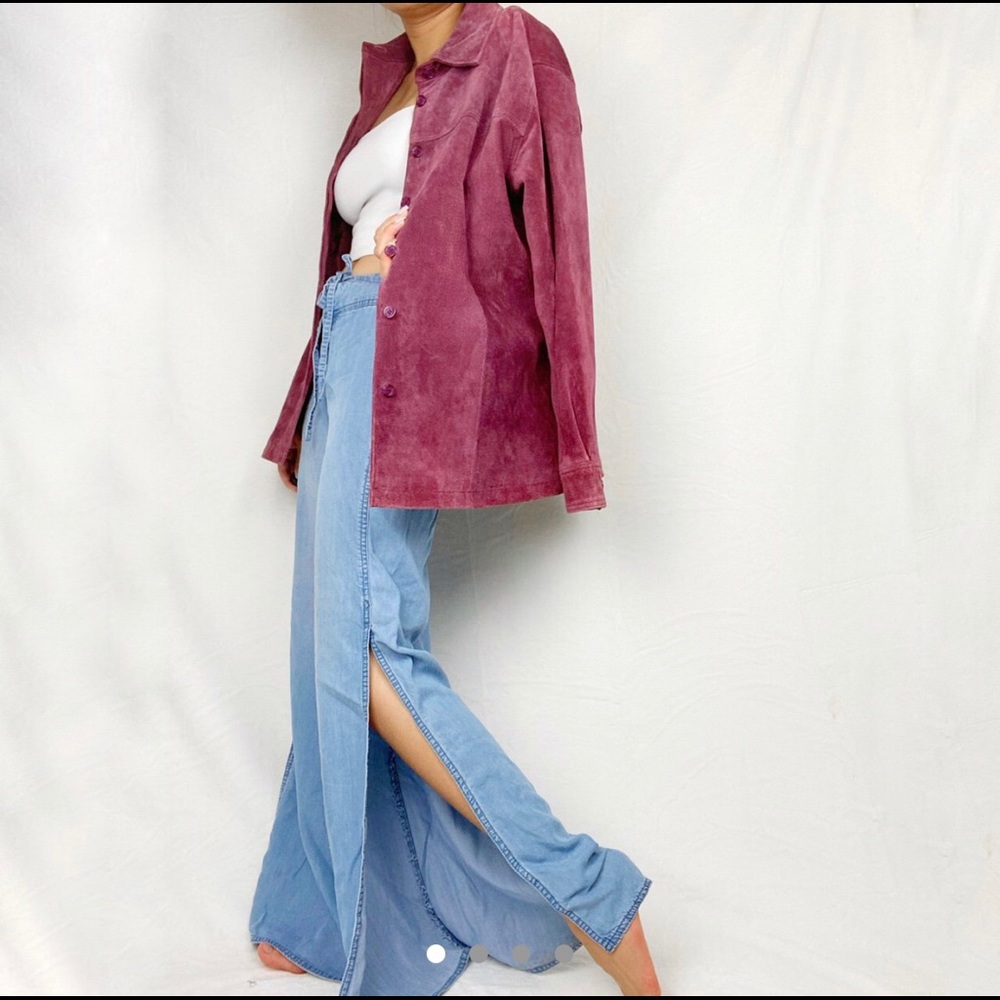 Vintage suede leather jacket L fits oversized S/M